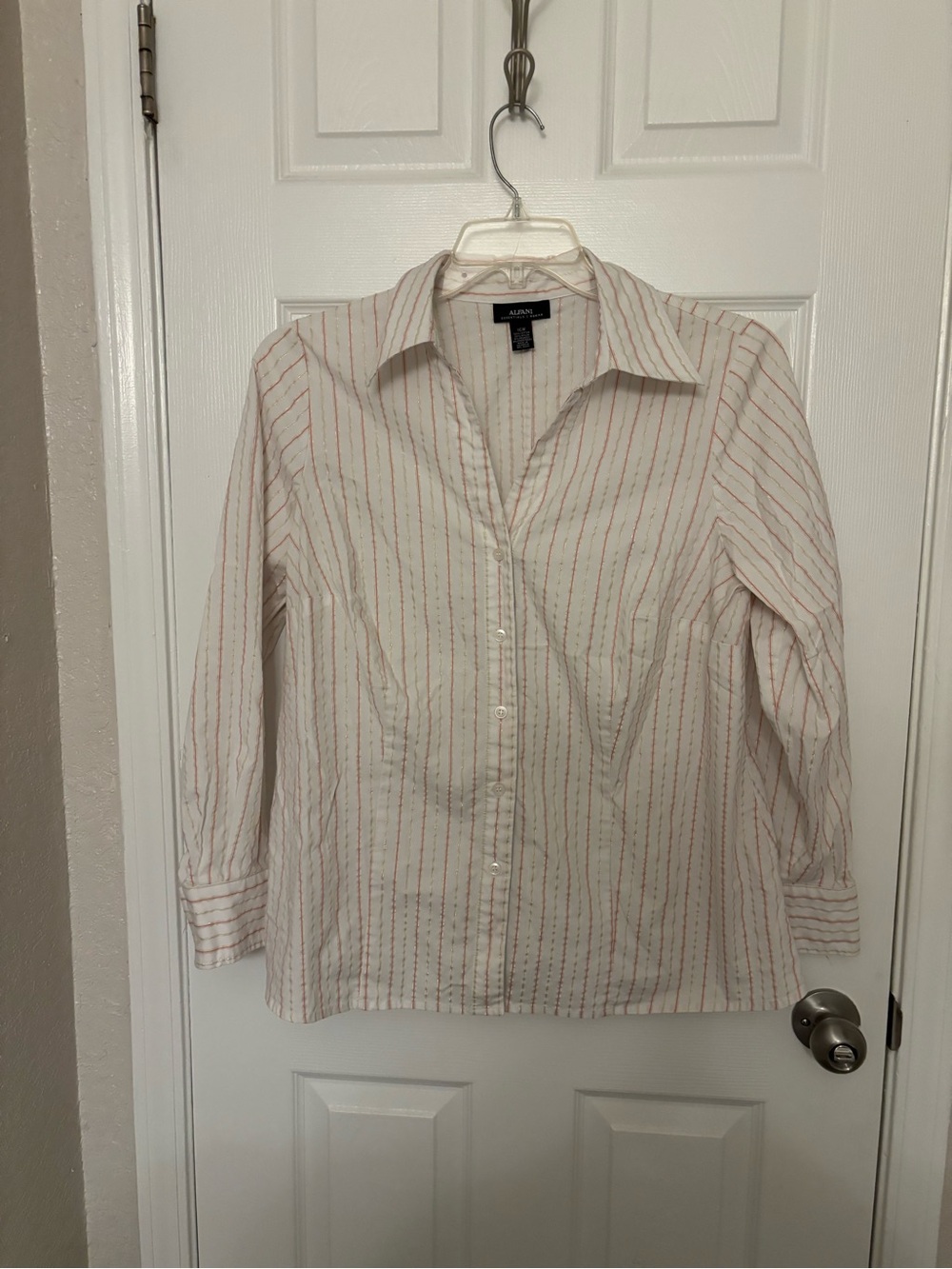 Red & Gold Striped Blouse - Size 16W